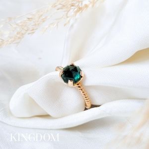 Gold Rope Sapphire Engagement Ring